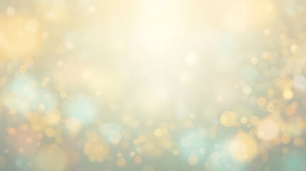 Abstract Background Of Soft Golden And Teal Bokeh Lights