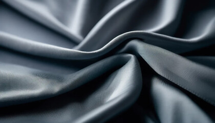 Fototapeta premium Draped natural grey linen as a background. 