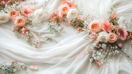 Beautiful cloth and flower background, 