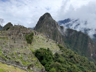 Ancient Inca Ruins of Machu Picchu in the Andes Mountains