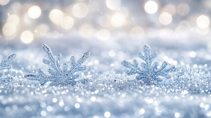 Winter Bokeh in Blue and Silver