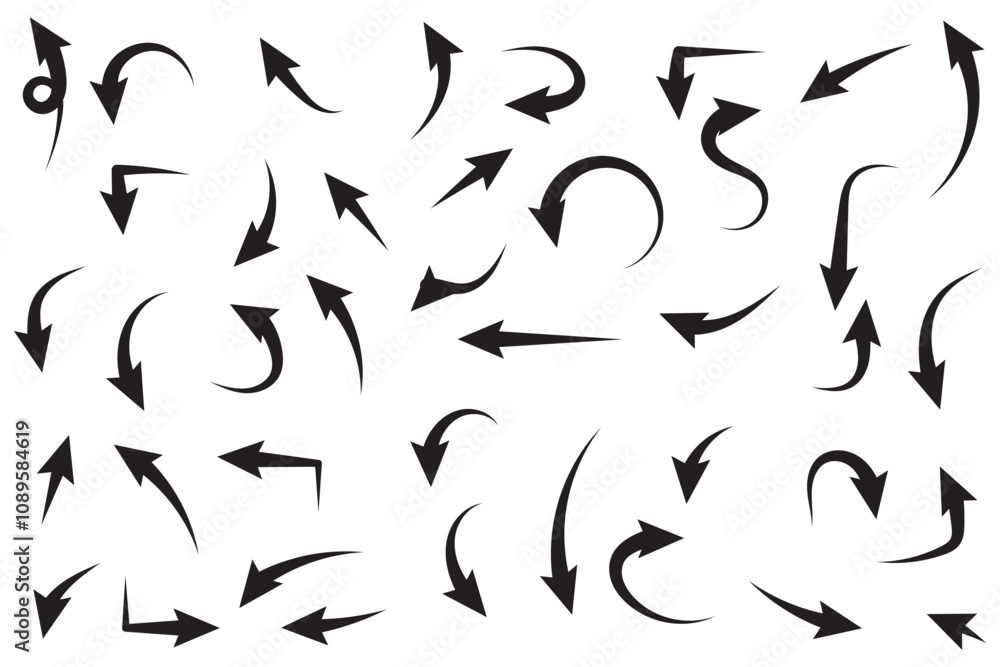 Canvas Prints hand drawn arrow vector icons set. sketch arrow design for business plan and education.