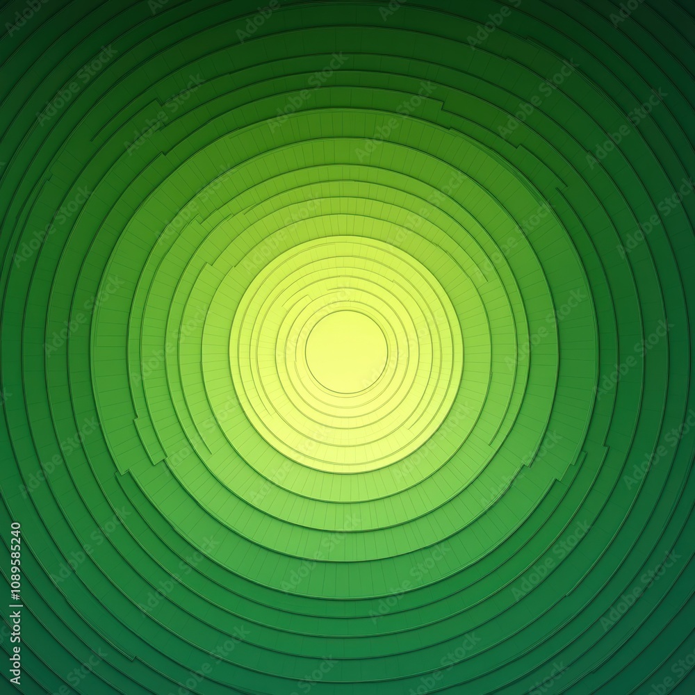 Poster abstract green concentric circles design pattern