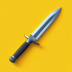 Minimalist Knife on Vibrant Yellow Background