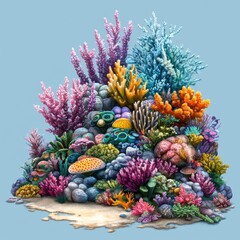 Fototapeta premium Vibrant Underwater Coral Reef Ecosystem