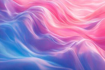 Fototapeta premium A colorful, flowing piece of fabric with a blue, pink, and purple hue. The colors are vibrant and the fabric appears to be flowing in a wave-like motion. Scene is one of fluidity and movement