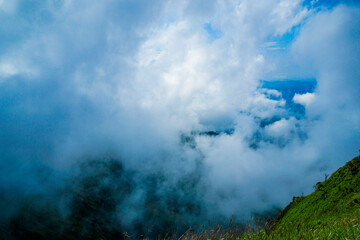 Cloudy mountain landscape high altitude nature photography scenic view serene environment capturing the beauty of nature