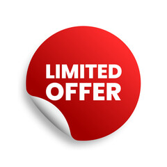 Limited offer. Red marketing stickers. Symbol for offer, new product sign. Vector illustration