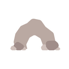 cartoon cave icon with stones like speleology