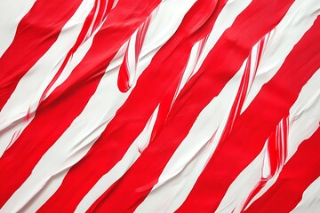 Abstract red and white striped pattern inspired by candy canes
