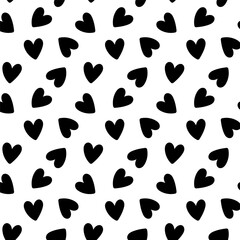 Love shape seamless pattern illustration. Cute romantic background for valentines day and wedding design. Vector illustration