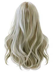 Fototapeta premium Realistic strands of hair on a white background.