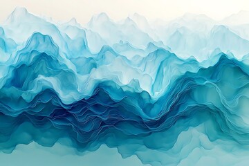 Obraz premium Subtle gradient from teal to blue with faint abstract waveforms