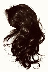 Naklejka premium Realistic strands of hair on a white background.