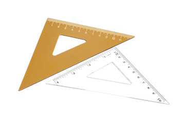 Triangle rulers isolated on white background