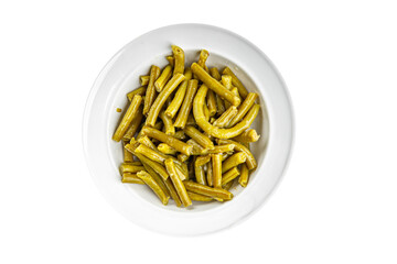 Green beans food ready to eat tasty food dish fresh delicious gourmet food background on the table rustic top view copy space top view keto and paleo diet мegetarian and vegan food