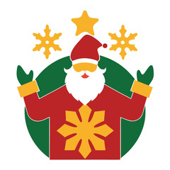 santa claus with gift silhouette vector illustration 