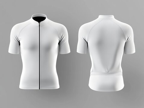 white Cycling jersey template mockup with front and back view.
