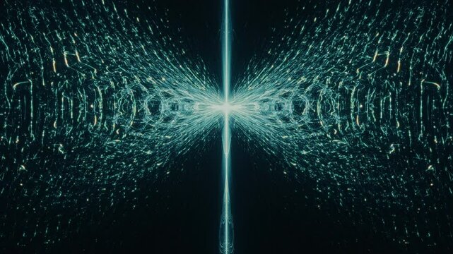 Beautiful complex 3d fractal animation. Looping, video loop. Blue and cyan. Complex patterns. Evolving abstract organic forms. Multidimensional, warping, morphing forms. Physics background.