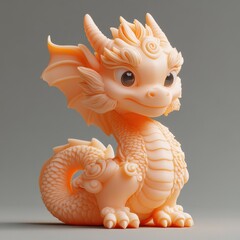 Obraz premium Whimsical Orange Dragon Figurine