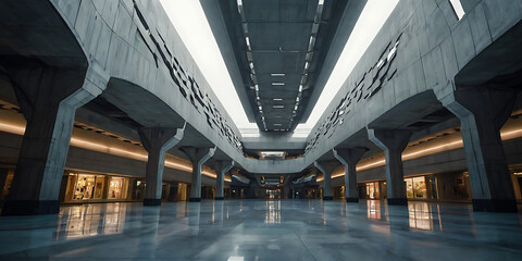 brutalist hospital building, created by generative ai