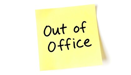Out of Office sticky note isolated on a white background