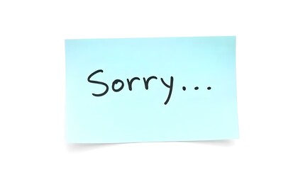 Sorry... sticky note isolated on a white background