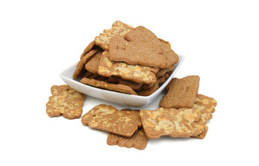 Small stack of macadamia nut and white chocolate cookies.