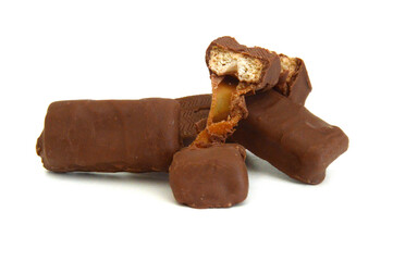 Big chocolate candy on a white background