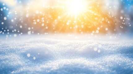 Sunny Winter Scene Snow Glistens Brightly
