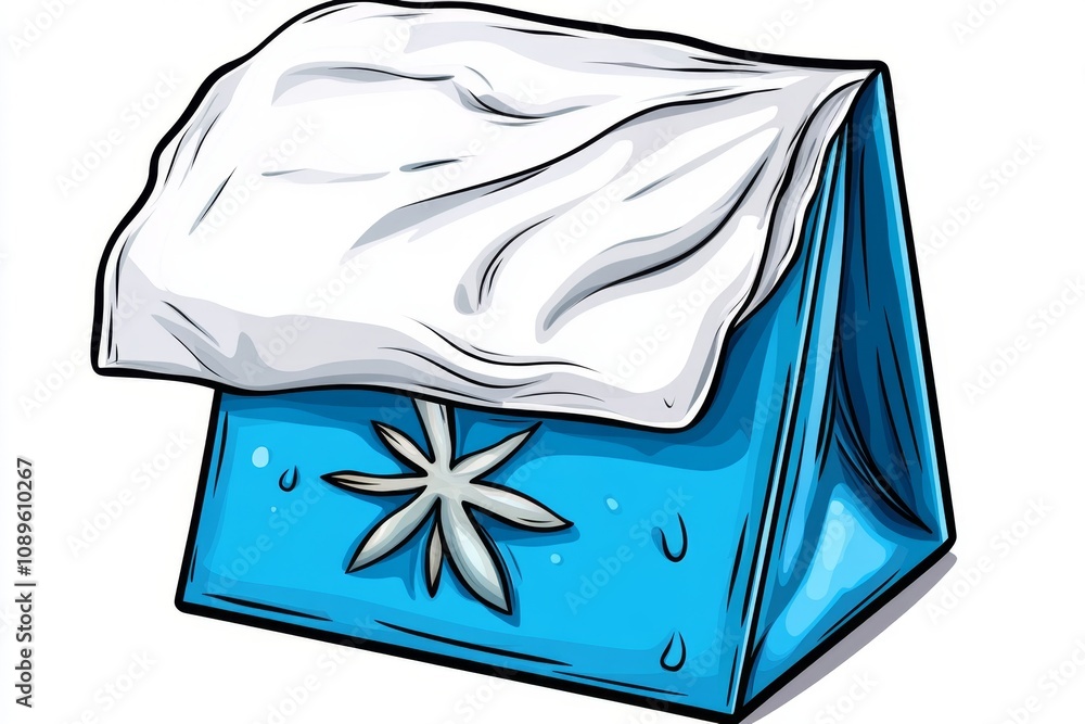 Aufkleber allergies depicted as a stylized tissue box icon with simple flowing lines representing sneezing