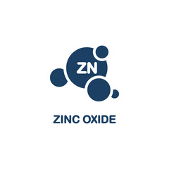 Zinc Oxide icon. Zn element. Organic skin care and cosmetics. Organic cosmetic components for healthy and hydrated skin.