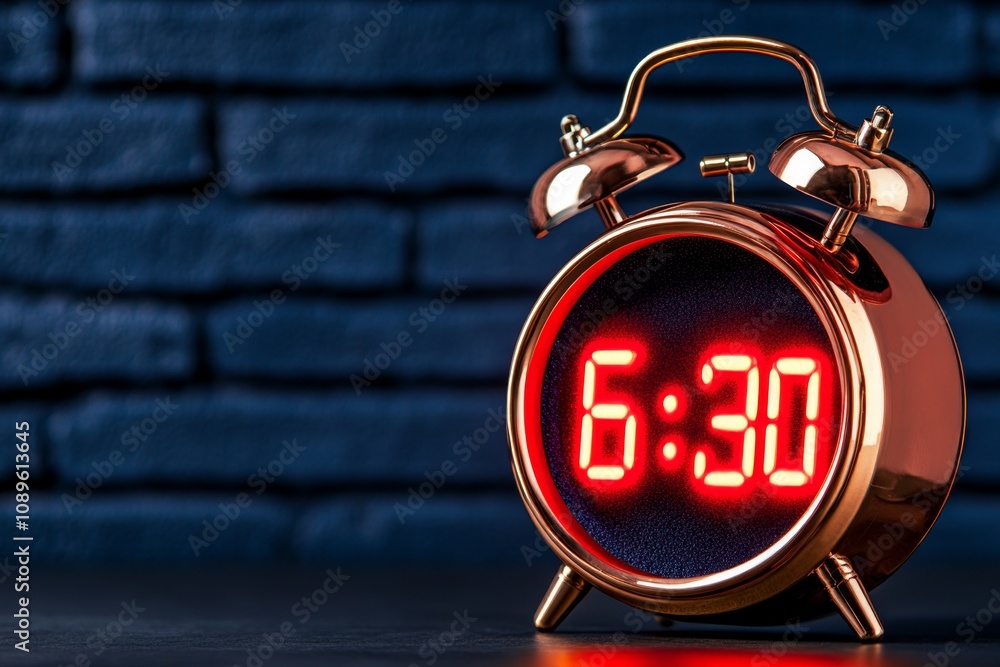 Poster Clock alarm in minimalist style, showing only the time 
