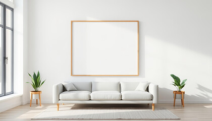 Square Template Frame for Artwork or Photos in a Modern Living Room