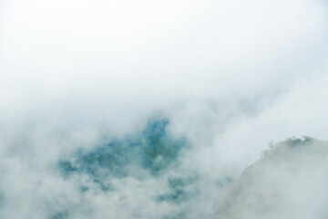 Fototapeta premium Misty landscape mountain range nature photography cloudy environment aerial view serenity and tranquility