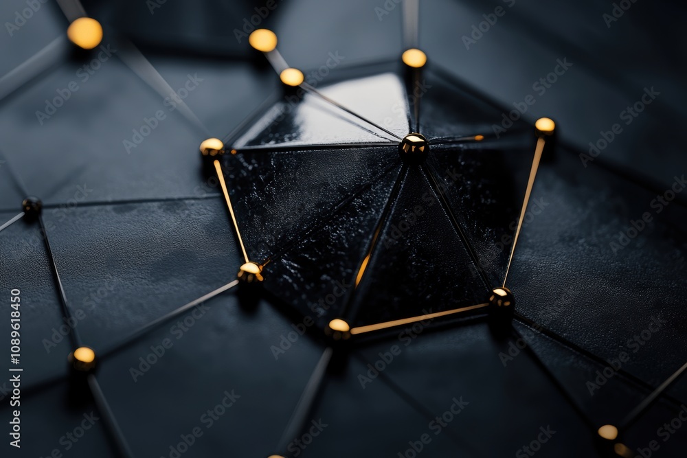 Poster an avant-garde business concept with intertwining lines and nodes on a modern gray backdrop, complem
