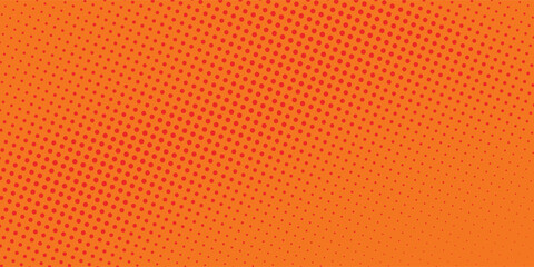 Dots halftone orange color pattern gradient texture with technology digital background. Dots pop art comics with summer background.