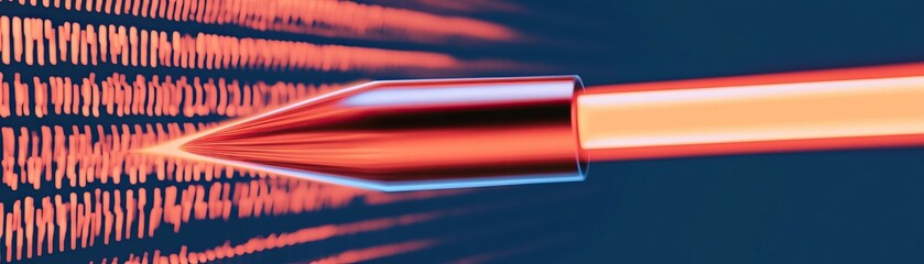 Fototapeta premium A futuristic image depicting a sleek object emitting a stream of light, representing technology and digital innovation.