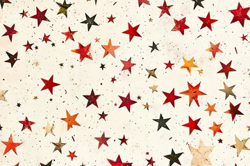 Abstract Christmas star pattern scattered on a light background