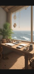 Obraz premium Studio by the Sea - Finding Inspiration in the Embrace of Nature