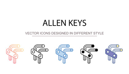 Allen Keys icon design with white background stock illustration