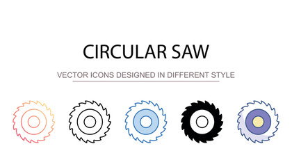 Circular Saw icon design with white background stock illustration