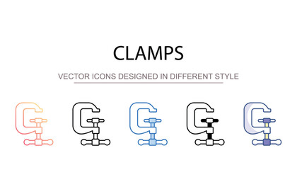 Clamps icon design with white background stock illustration