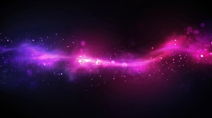 Obraz premium A vibrant display of pink and purple light waves against a dark background.