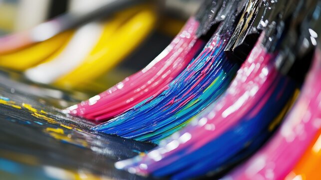 Close-up view of colorful rubber compounds being mixed, showcasing the textures and ingredients