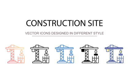Obraz premium Construction Site icon design with white background stock illustration
