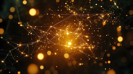 Obraz premium Abstract glowing corporate network with floating financial data