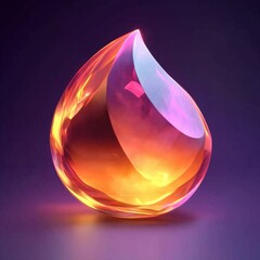 Fototapeta premium Captivating Crystalline Droplet: A Vibrant Intersection of Light and Color