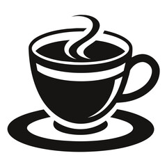 Elegant Coffee Cup Vector Silhouette on White Background – Minimalist Design