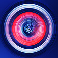 Colorful radial motion effect. Abstract rounded background. Color curves and sphere.